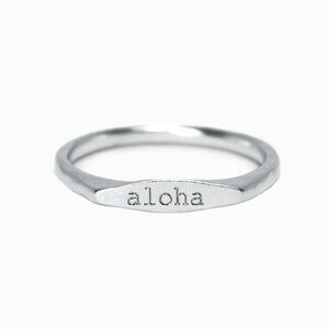 Pura Vida Silver Aloha Vibes Stacking Ring Boho Coastal Beach Classic